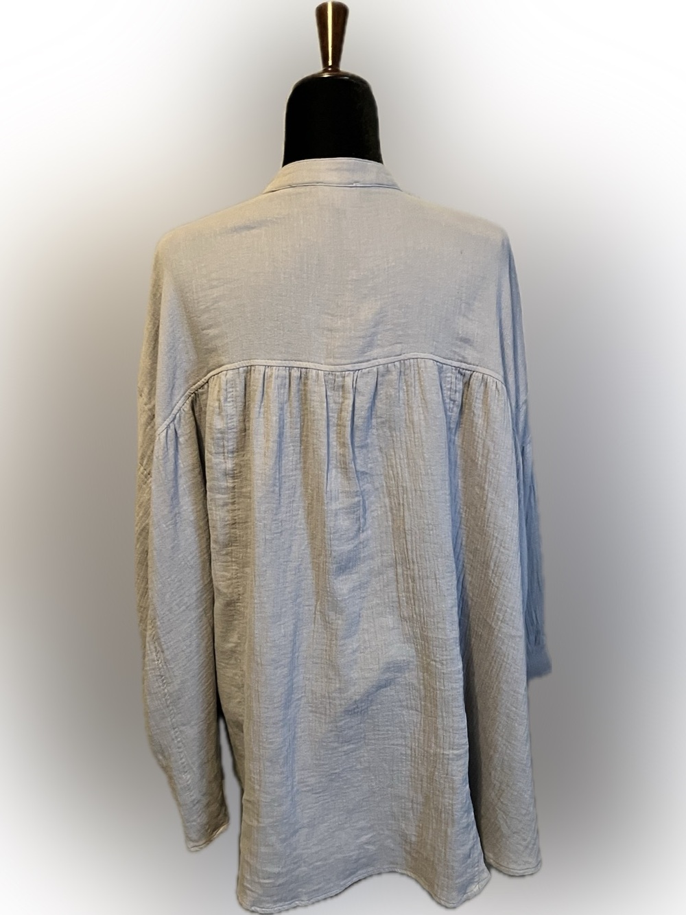 Peach Love California Light Blue Oversized Half Button Pullover Tunic size S - Picture 5 of 13